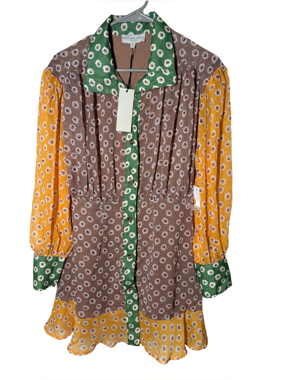 [NWT} Never Fully Dressed Bohemian Dress XS Brown/Green
